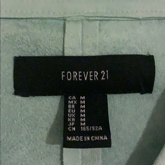 Tiffany blue Teal Forever 21 Bomber Jacket - Picture 3 of 3